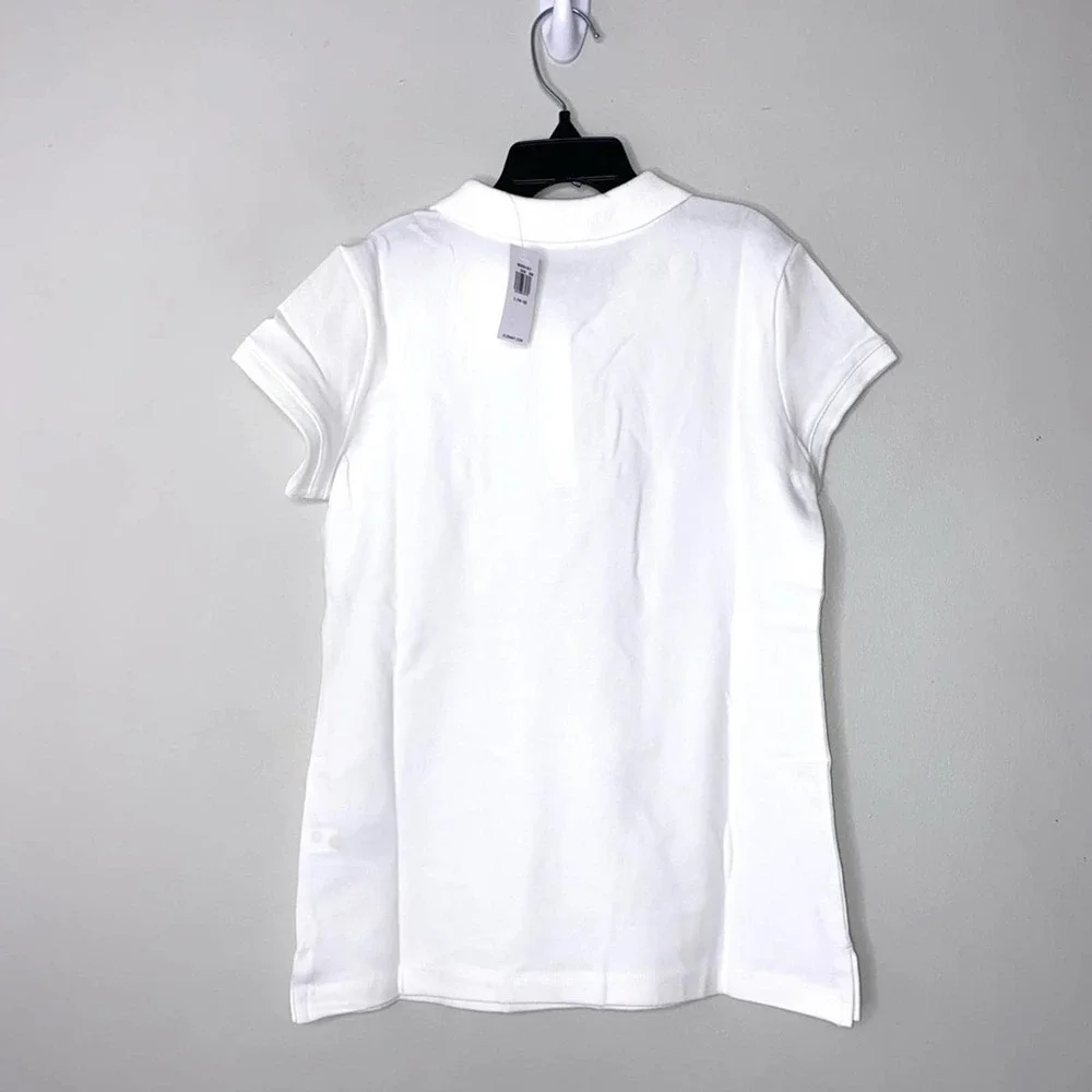 Girls NWT Old Navy 3 Pack White Polo Short Sleeve Top Size Large 10-12 *
